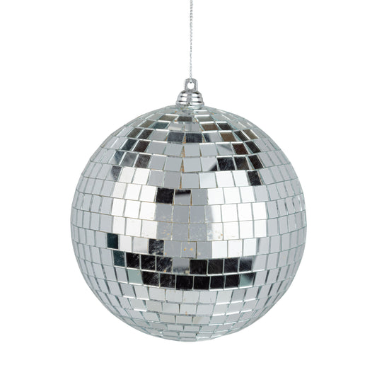 Ornament Silver Mirror Ball 5.5 inches