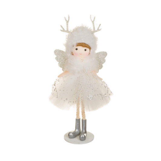 8" Cherub Doll with Reindeer Hat