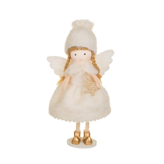 6.75" Cherub Doll with Glittering Christmas Tree