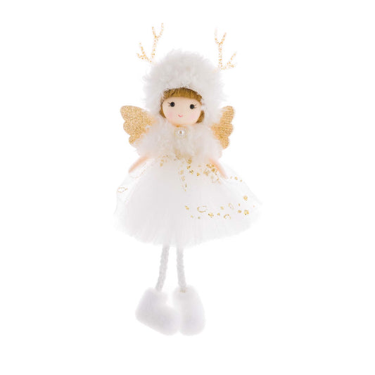 8" Cherub Doll with Reindeer Hat