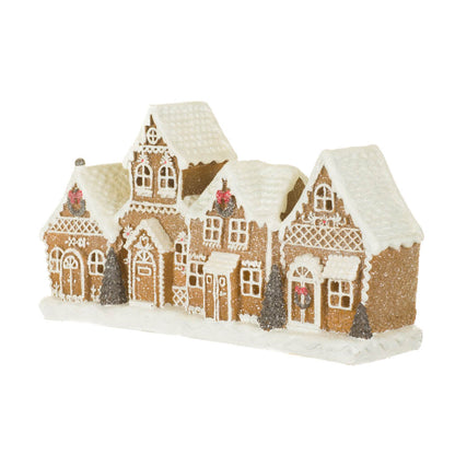 Glittery Gingerbread LED Village, 9.5"