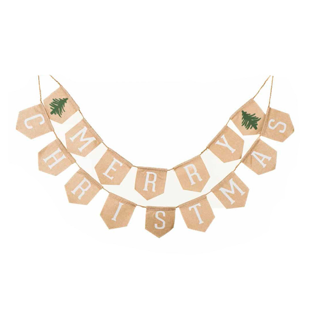 Rustic Merry Christmas Pennant Garland