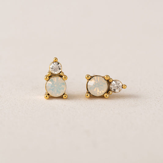 Dolce Stud Earrings - White