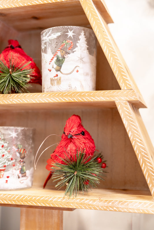 Cardinal on Greenery Clip-On Ornament