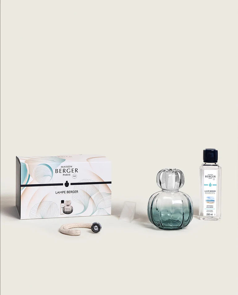 Corali Peacock Green Fragrance Lamp Gift Set with Ocean Breeze