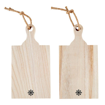 Mini Paulownia Wood Boards - Let It Snow - Set of 2