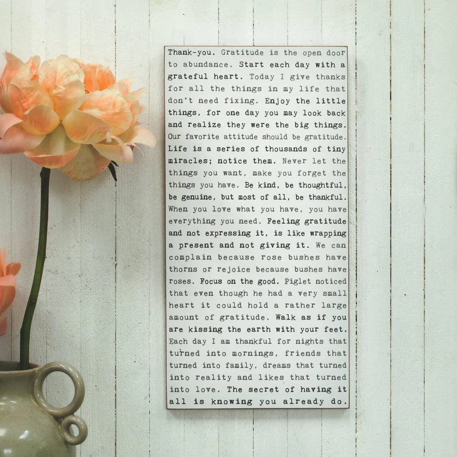 Typewriter Sign - Gratitude