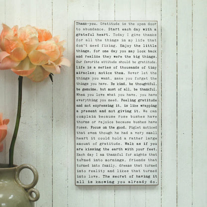 Typewriter Sign - Gratitude
