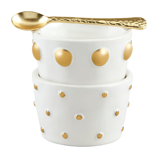 Gold Ring Ceramic Tidbit Set
