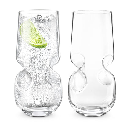 Bubbles Seltzer / Bubbly Beverage Glasses - Set Of 2
