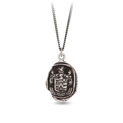 Love Conquers All Recycled Sterling Silver Talisman Necklace
