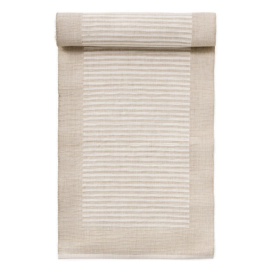 Ribbed Cotton Table Runner - white Stripes