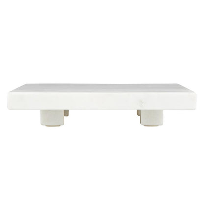 White Marble Footed Tray - 6" SQ