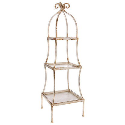 Distressed Antique White Etagere