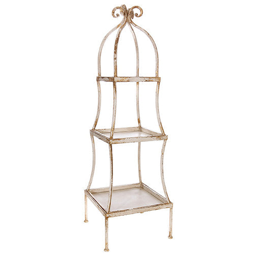 Distressed Antique White Etagere