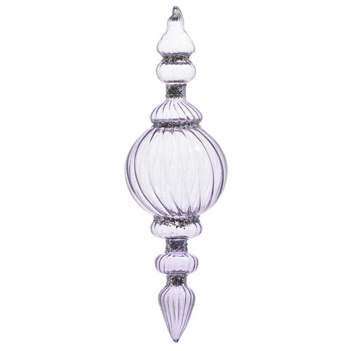 Amethyst Blown Glass Finial Ornament