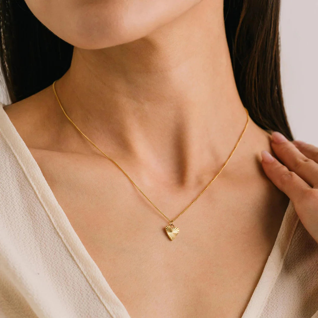 Fluted Heart Necklace