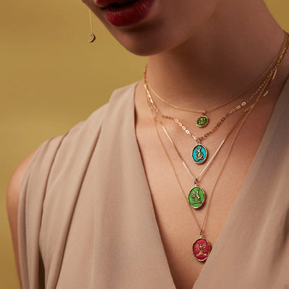 Butterfly 14K Gold Talisman Necklace | Mediterranean Blue