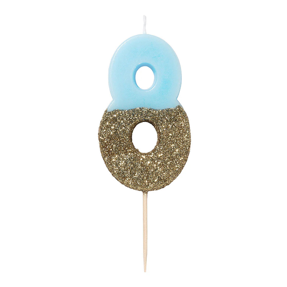 We Heart Birthdays Glitter Candle - Blue