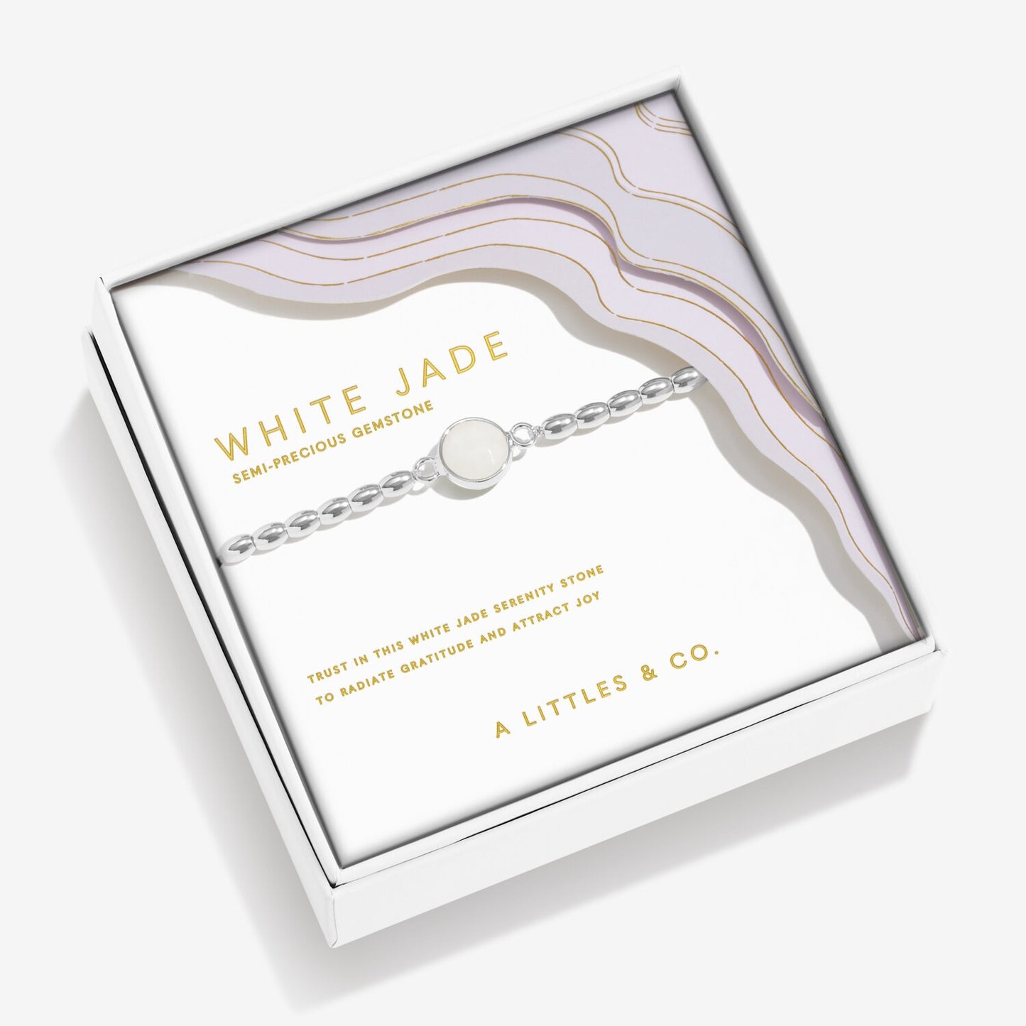 Serenity Stones White Jade Bracelet In Silver Plating