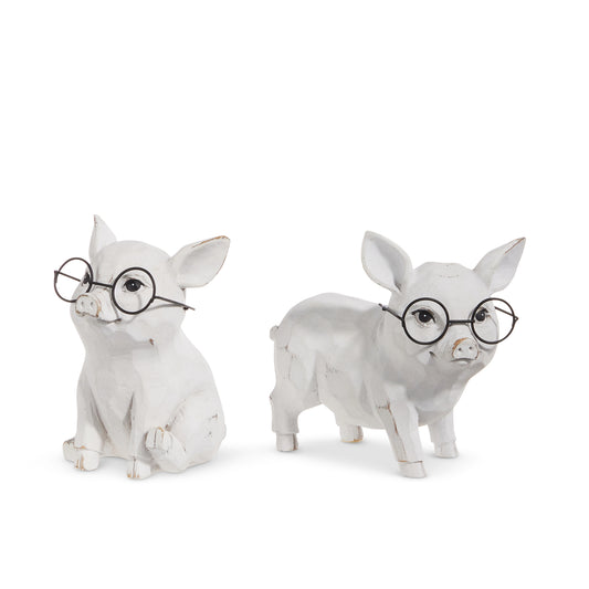 5" Pig With Glasses