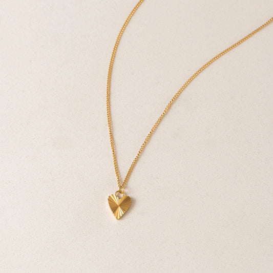 Fluted Heart Necklace