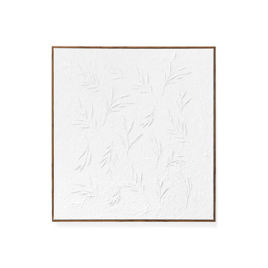 Wall Art Canvas With Plaster Leaves