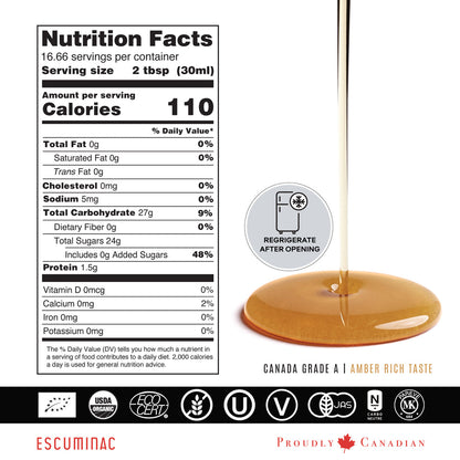 Extra Rare Pure Organic Maple Syrup, 50 mL