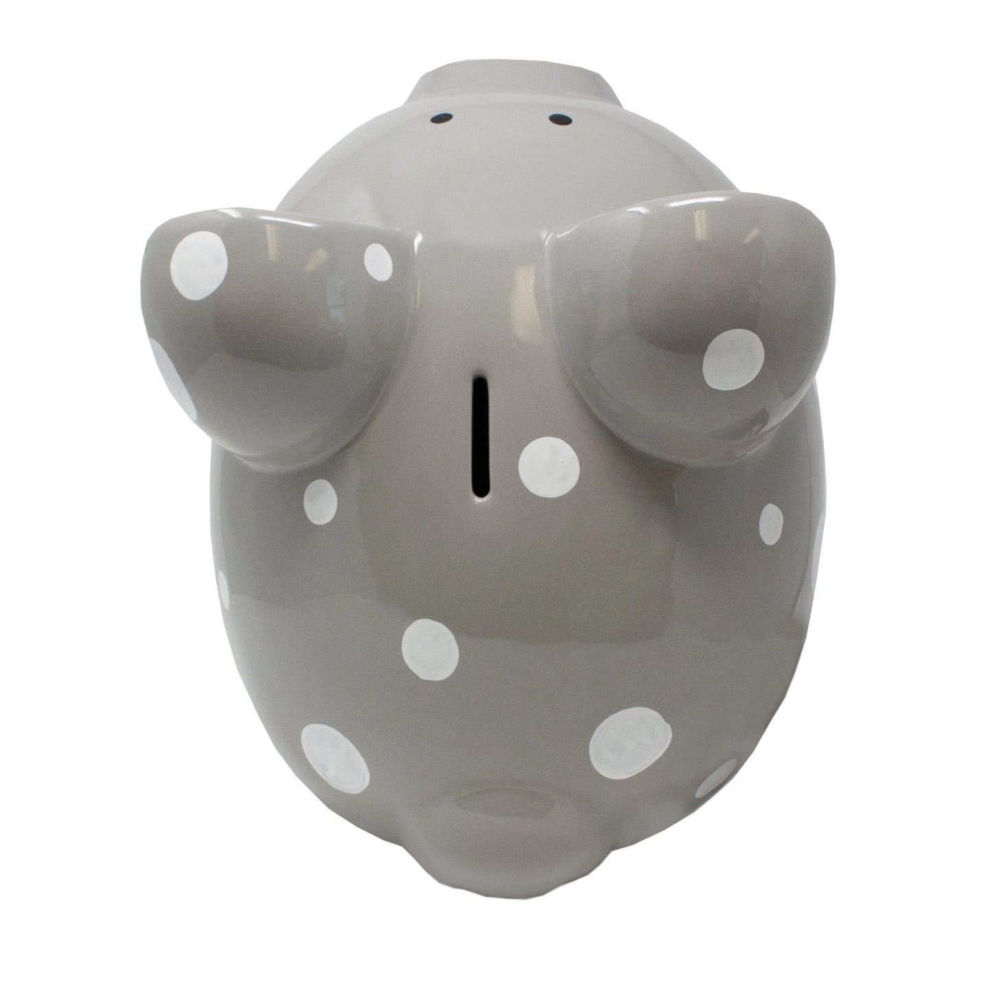 Grey with White Dots Piggy Bank