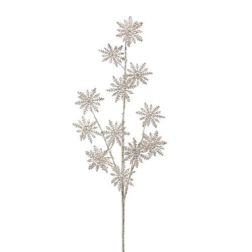 20” Glittered Snowflake Spray