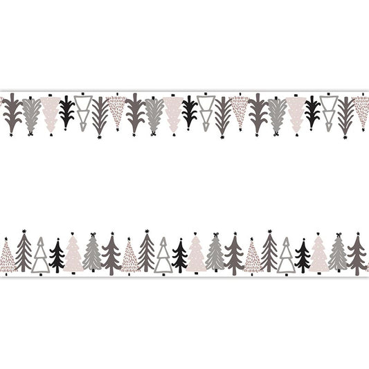 Paper Table Runner - Christmas Village Trees