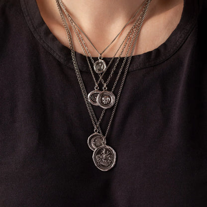 Heart Of The Wolf Recycled Sterling Silver Talisman Necklace