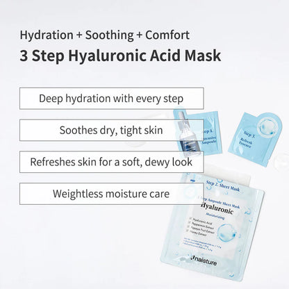 3 Step Ampoule Sheet Mask-Hyaluronic