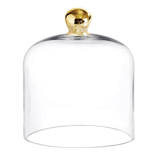 Cloche Glass Gold Knob Medium