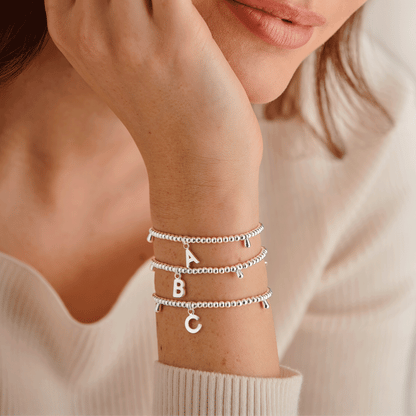 A Little Alphabet Bracelet in Silver Plating