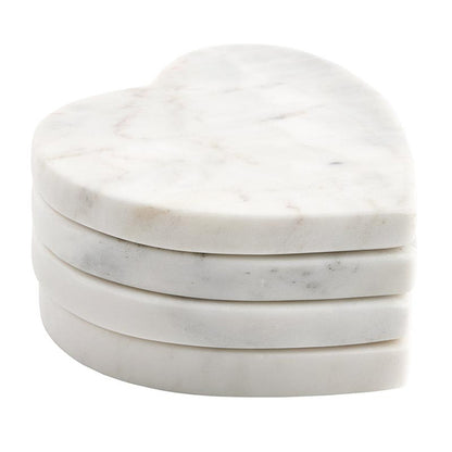 Marble Heart Coasters - Set of 4