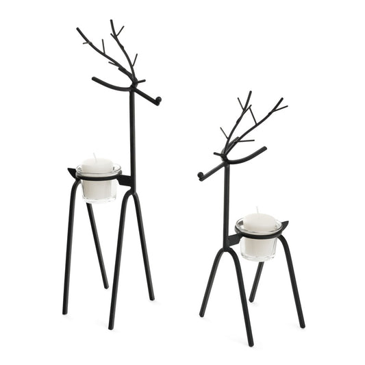 Black Deer Candle Holder