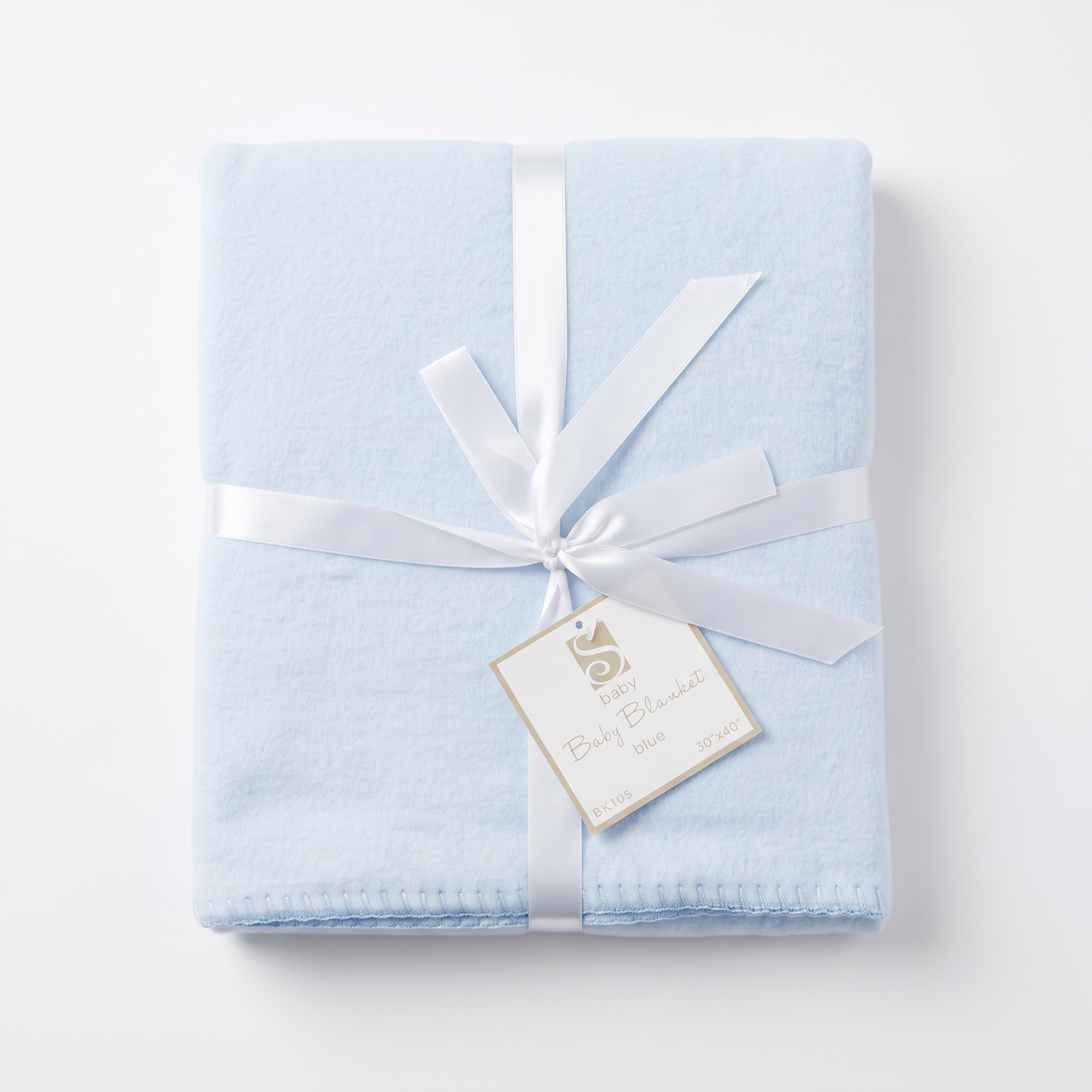 Whip Stitch Baby Blanket Blue