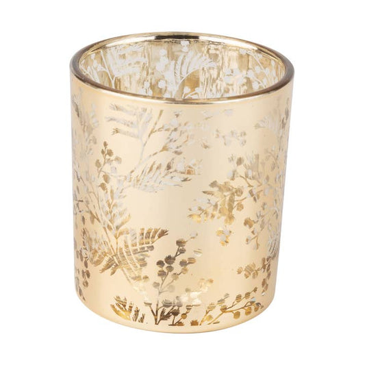 3" Gold Glass t-light holder