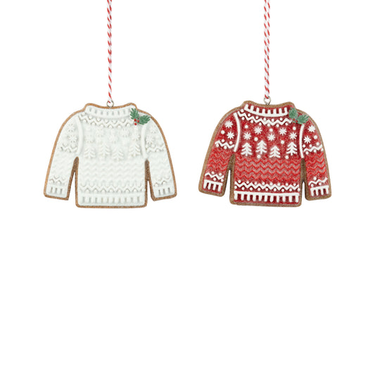 Nordic Gingerbread Sweater Cookie Ornament, Assorted, 2.5" x 3"