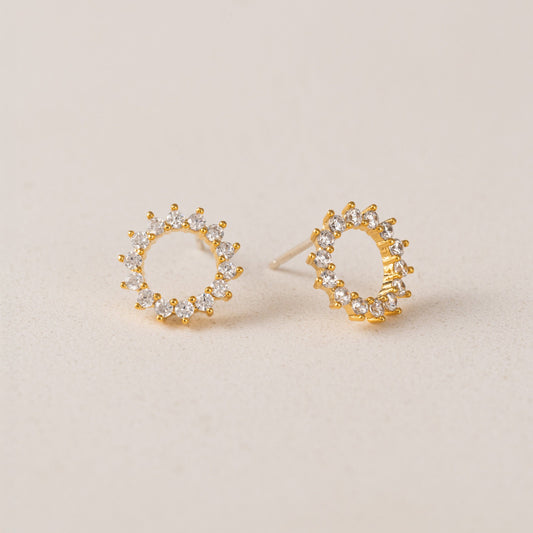 Halo Stud Earrings - Gold