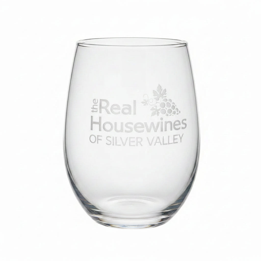 Stemless Wine Glass "Real Housewines of Silver Valley"