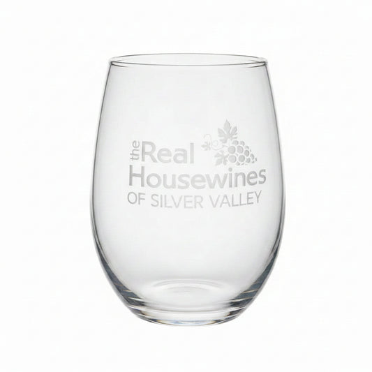 Stemless Wine Glass "Real Housewines of Silver Valley"