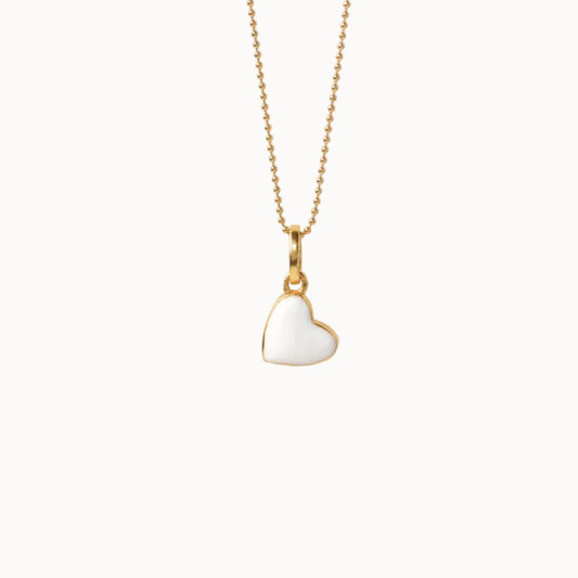 Enamelled Heart - White