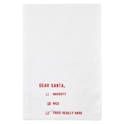 Dear Santa Checklist Tea Towel