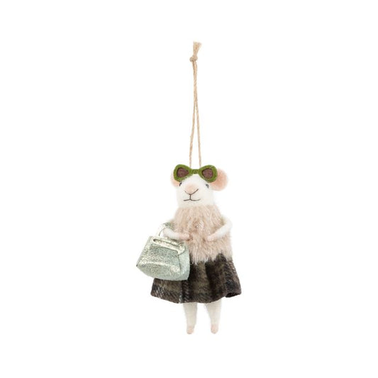 Felt Mouse Ornament with Purse