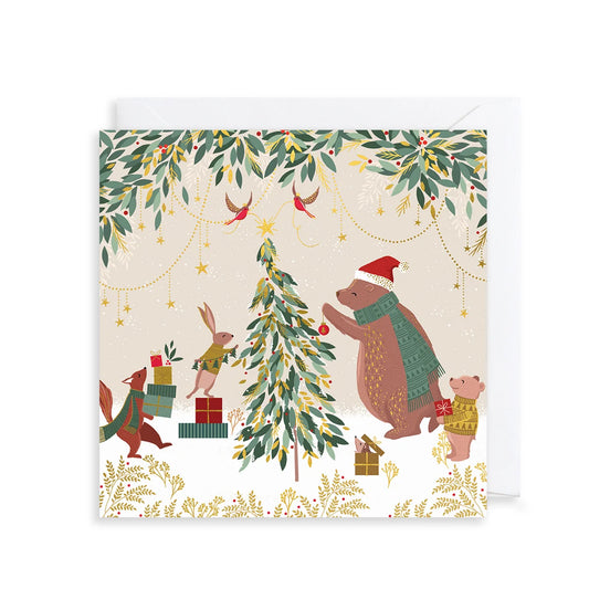 Tree Decorating, Set of 8 Luxury Christmas Cards