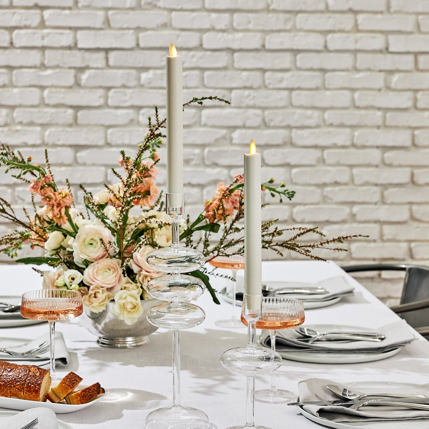 Luminara White Set of 2 Flameless LED Candle Tapers (1 x 9.5 inch)