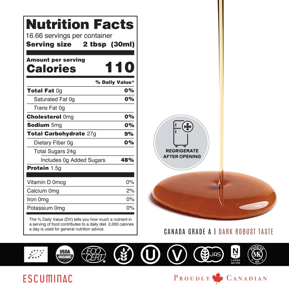 Late Harvest Pure Organic Maple Syrup