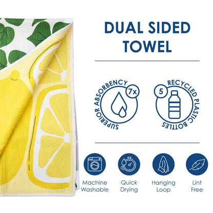 Double Sided Microfiber Tea Towel - Lemons